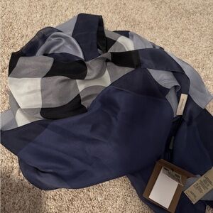 Authentic New Burberry Navy and Black Checkered